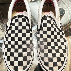 Vans Black and White Checkered Slip-Ons